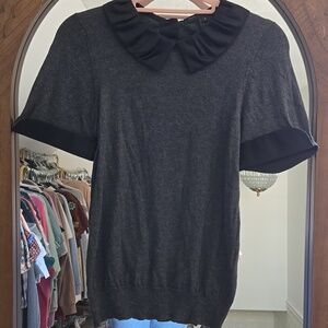 Collared Short Sleeve Sweater